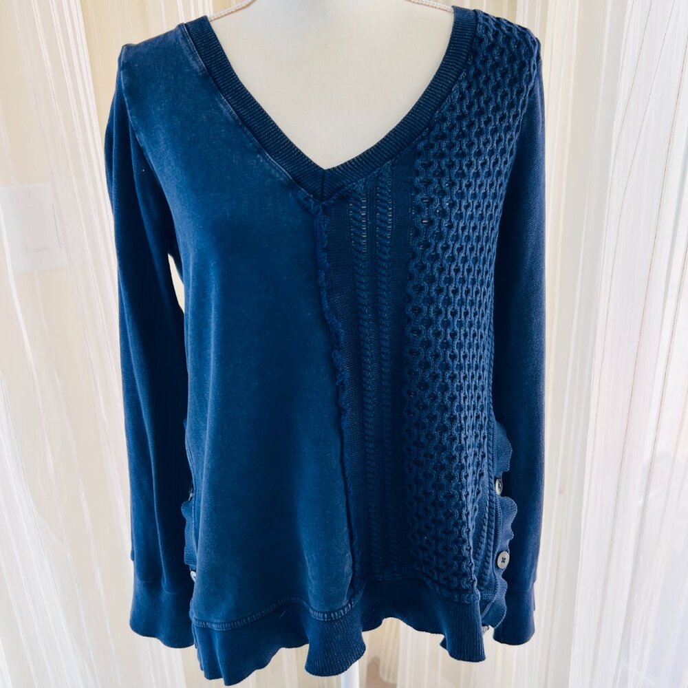 Anthropolgie Saturday Sunday Blue Top, size small over sized